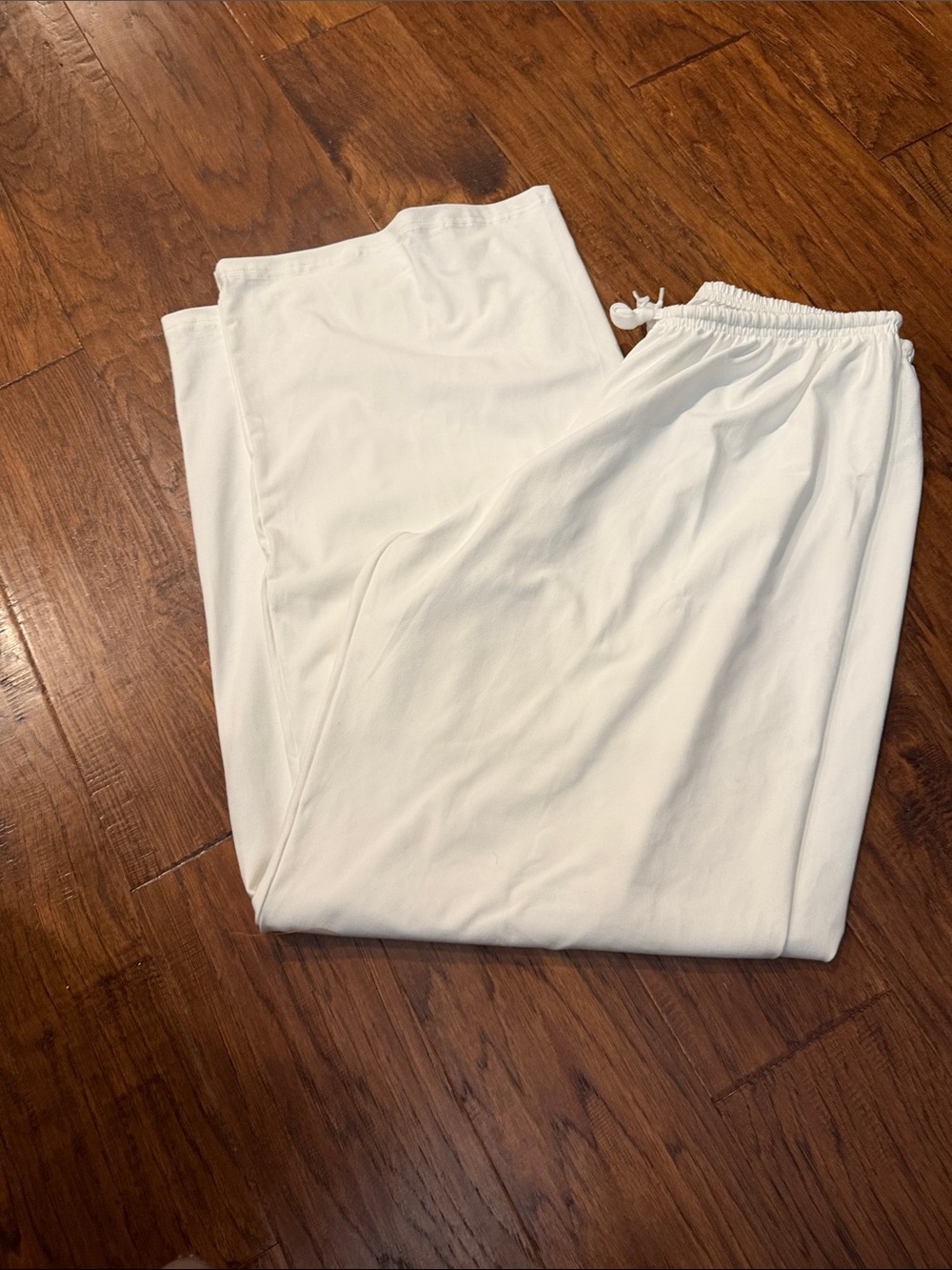 SHEIN White Wide Leg Drawstring Pants. Soft materials.